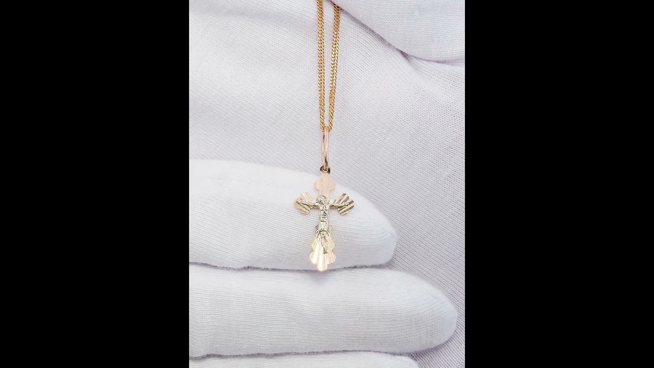 REDzoloto | Крестик православный полновесный из красного золота 585 пробы