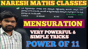 MENSURATION #2 : POWER OF 11:: Previous Questions: SI&PC, DAO,AP GROUP 1,TS GROUP 4, BANKS,RRB