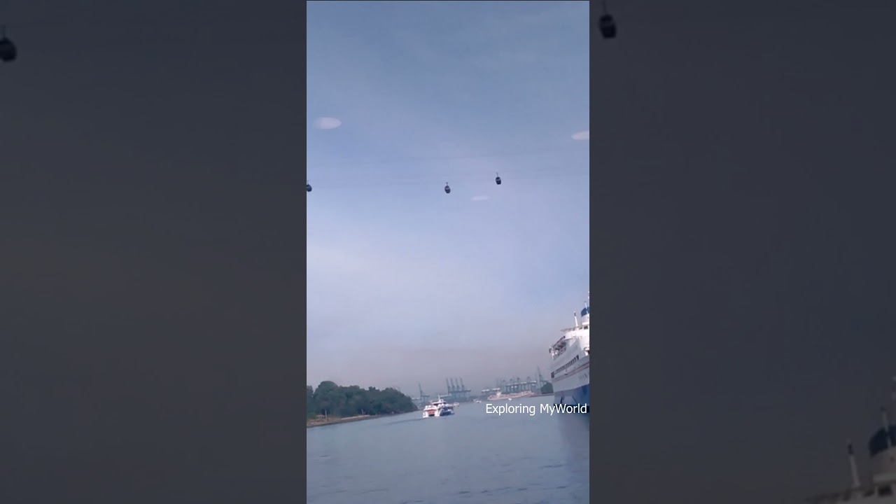 View of HarbourFront and CABLE CAR SKY NETWORK from Sindo Ferry Queen Star