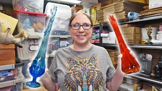 $800 AMAZING Glass Haul!  Pt. 3 SWUNG VASES & PAPERWEIGHTS | eBay Reselling