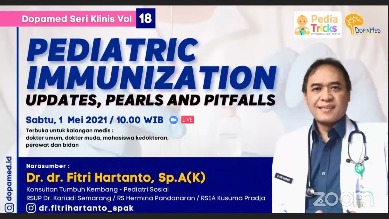 Kelas Online Dopamed Update Imunisasi Pada Anak dengan dr. Fitri, Sp.A (K)