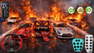 🔥 Monster Car Rampage | Fire Everywhere 😈 | 3D Driving Class 2 Gameplay screenshot 5