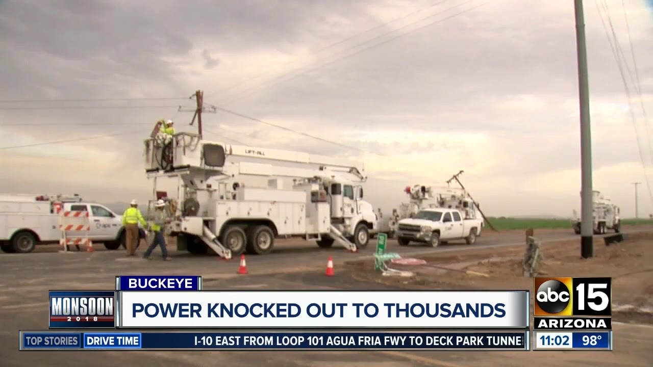 Thousands without power in Buckeye after monsoon storm - YouTube