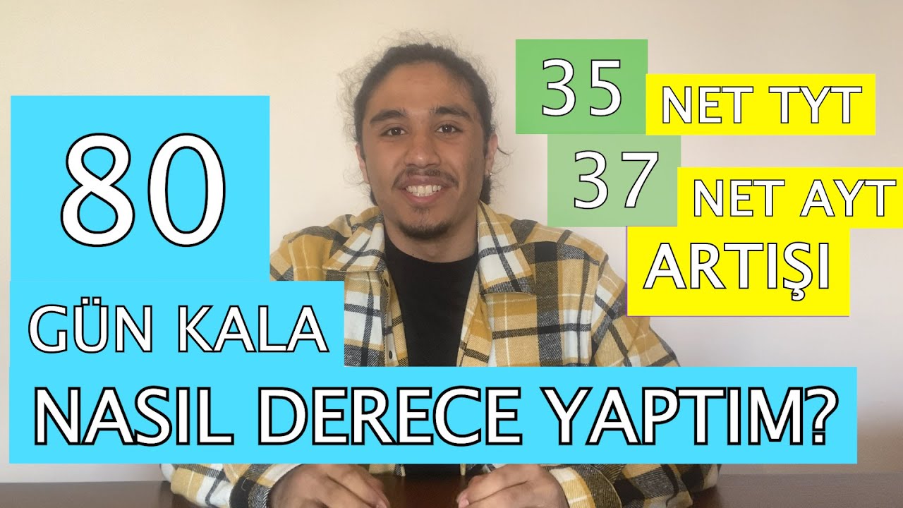 80 Gün Kala Nasıl DERECE Yaptım? 35 net TYT 37 net AYT Artışı | Sıfırdan dereceye #yks #yks2022 #ayt