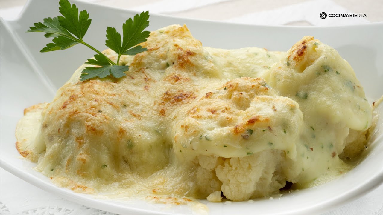 Coliflor con puré de patata y queso gratinado // Una delicia de Karlos Arguiñano