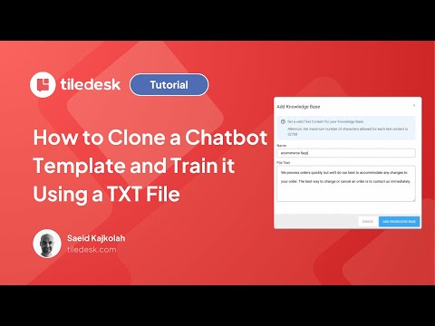 Train Your Chatbot in Minutes with a Text File! | Step-by-Step Tutorial - video from Tiledesk