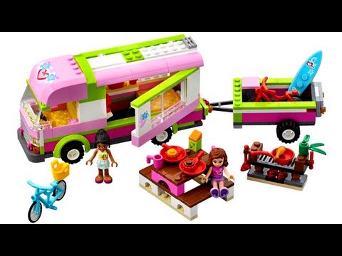 YouTube thumbnail: LEGO 3184 Adventure Camper LEGO Friends Review - BrickQueen