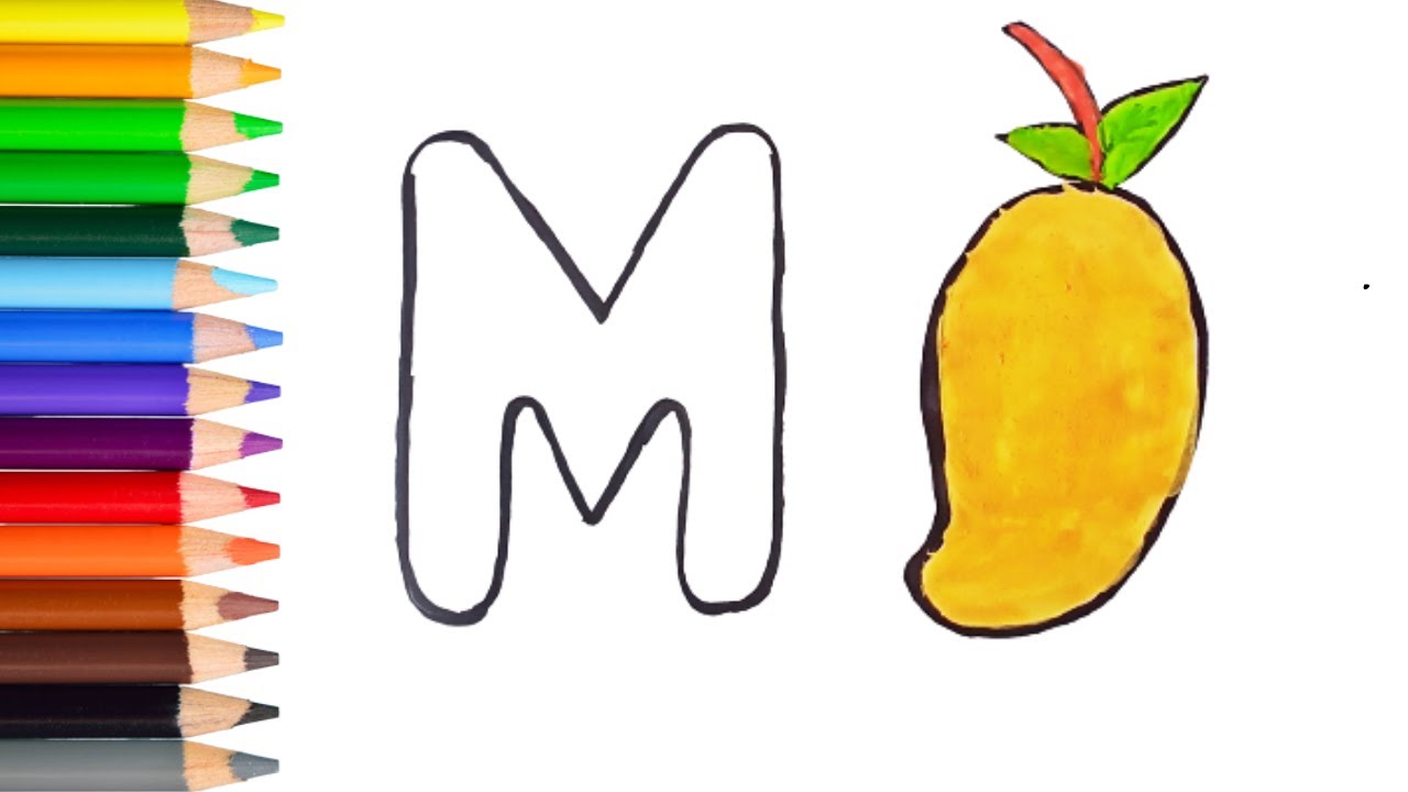 M for Mango Capital letter Drawing Art YouTube