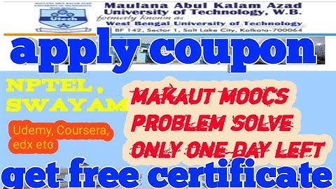 moocs makaut one day left for free certificate makaut moocs complete these courses