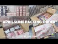 ‪꒰ 梱包ASMR ꒱‬ 箱詰め梱包作業 April Slime 👒🌷⸒⸒