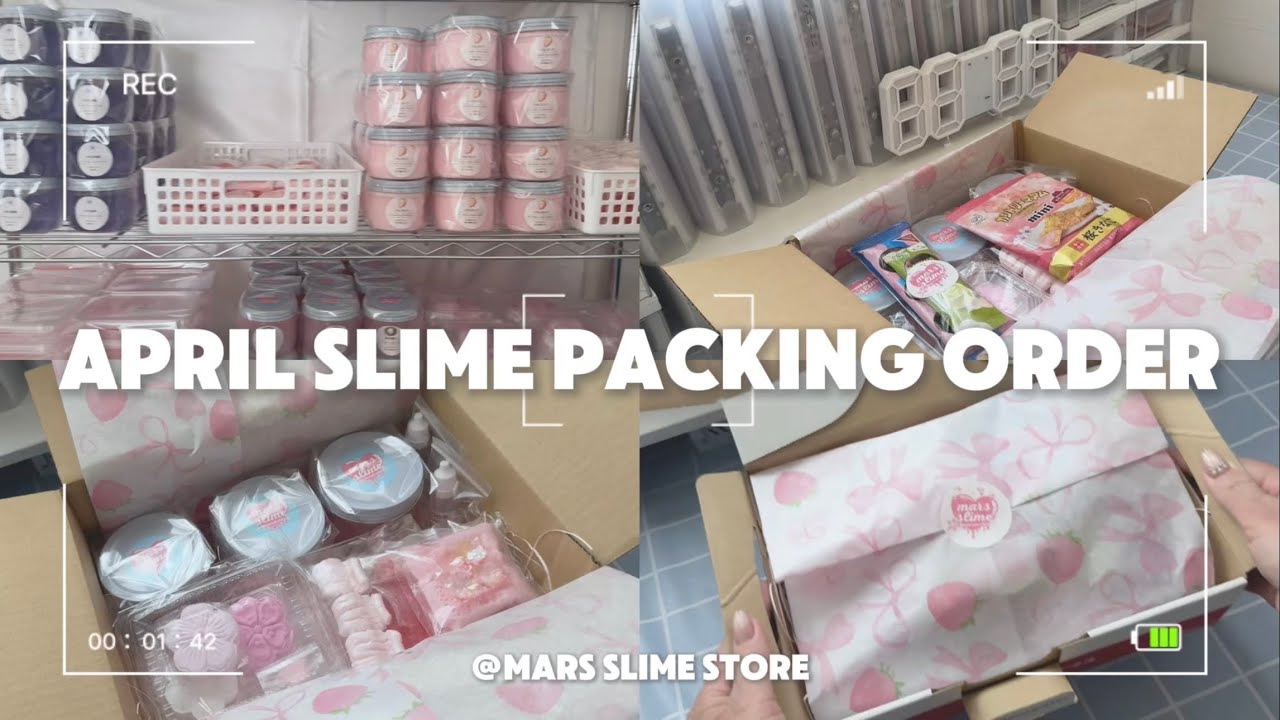 ‪꒰ 梱包ASMR ꒱‬ 箱詰め梱包作業 April Slime 👒🌷⸒⸒