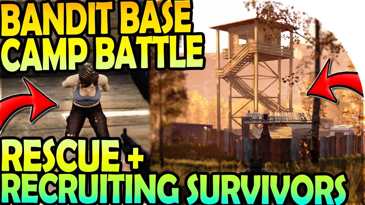 BANDIT BASE CAMP BATTLE - RESCUE + RECRUITING SURVIVORS ( Mist Survival