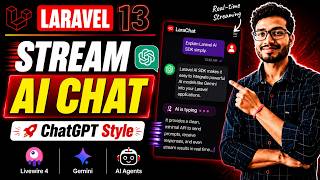 Build a ChatGPT Style AI App in Laravel 13 AI SDK + Livewire 4 + Gemini | Streaming Responses