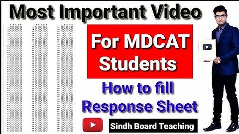 Most Important Video for MDCAT Students (How to fill response Sheet)