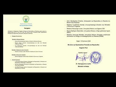 ITANGAZO RISOHOTSE NONAHA AGIZWE MINISITIRI