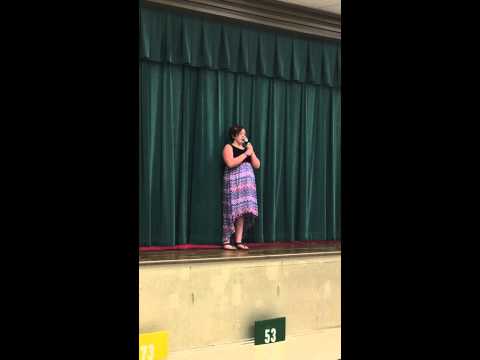 Lizzy sings Beauty and the Beast at Seele Elementary School talent show.  5/21/2015