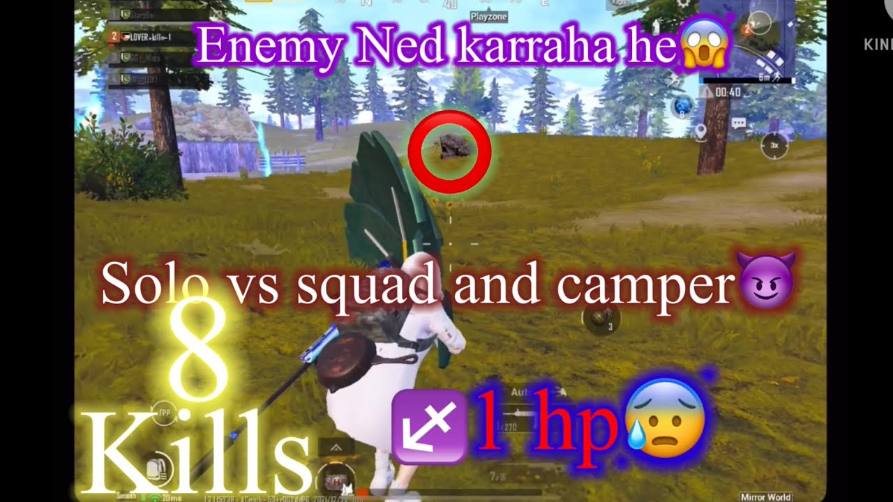 My all team offline solo vs squad gameplay with camper😂 - YouTube