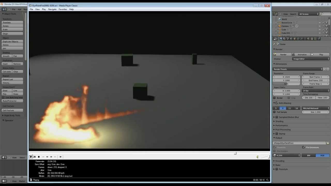  Blender 2 68 Tutorial Dynamic Paint and Fire YouTube