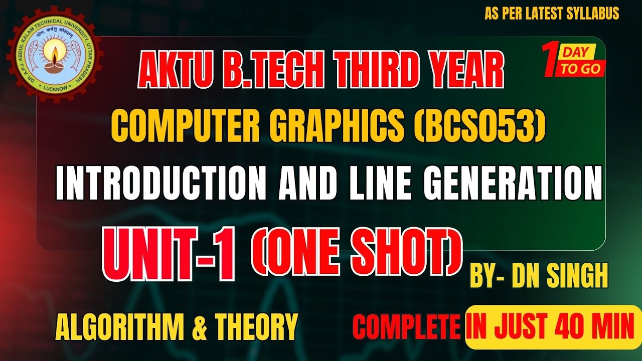 Computer Graphics Unit 1 Oneshot AKTU | Line & Circle Drawing Algorithms|CG Oneshot | CAMPUS CIRCUIT