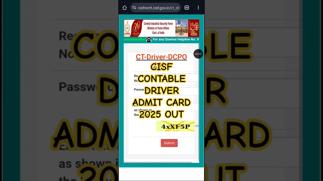 CISF Driver Admit Card 2025 OUT || CISF Driver Admit Card 2025 kaise download kare