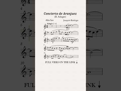 Video Adagio Aranjuez for Alto Sax - Sheet music & Playalong (Guitar & Strings Backing Track)