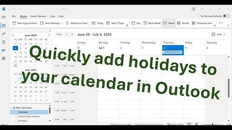 Quickly add HOLIDAYS to your Outlook Calendar
