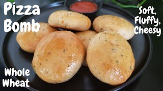 Whole Wheat Pizza Bomb Recipe | kids Snacks/Lunch Box Ideas | Wheat Bread Rolls | Culinary Aromas
