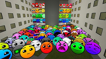 Geometry Dash and Lobotomy Dash Nextbots Chase me in Liminal Hotel Gmod