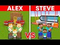 Minecraft: ALEX vs STEVE: SAFEST SECURITY HOUSE BUILD CHALLENGE TO PROTECT MY FAMILY