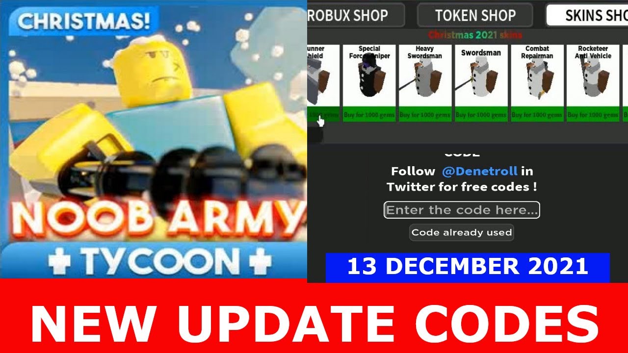 Roblox Noob Army Tycoon Codes (December 2022)