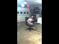 Dude experiments with the leaf blower-powered office chair