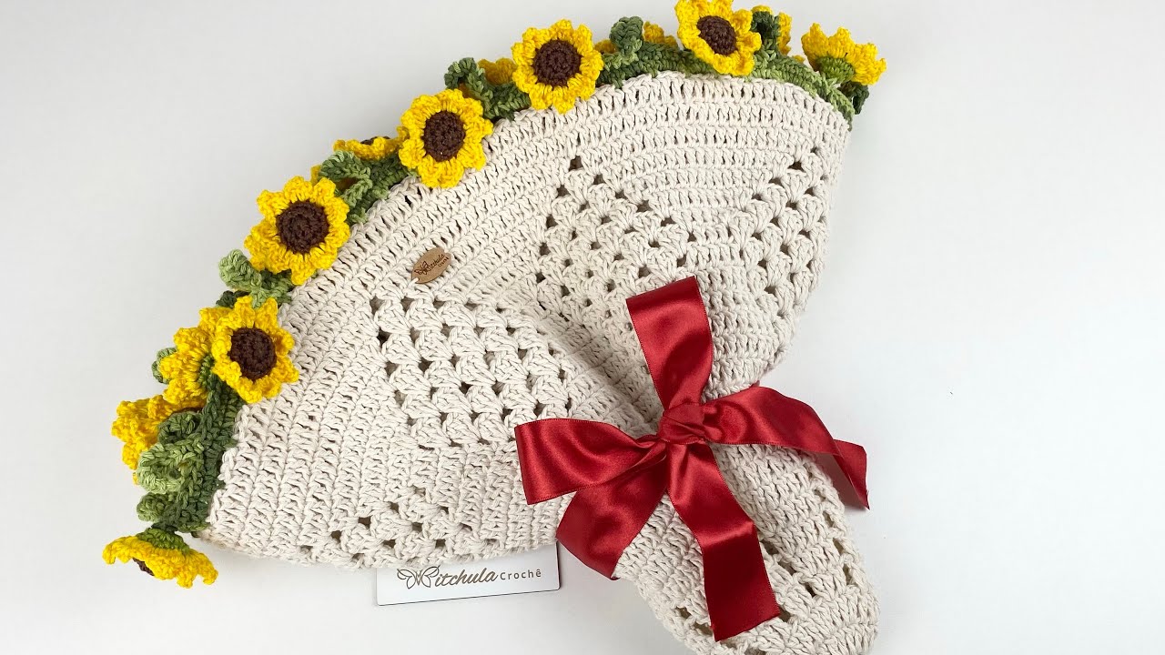 BUQUÊ GIRASSOL CENTRO DE MESA passo a passo @pitchulacroche #crocheting #crochet
