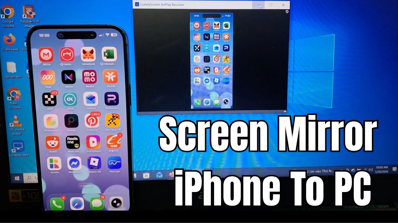 How To Screen Mirror iPhone To PC Using LonelyScreen - YouTube