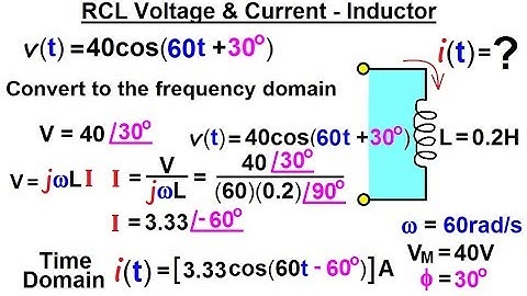 Electrical Engineering: Ch 10 Alternating Voltages & Phasors (26 of 82) RCL V=? & I=? - Inductor