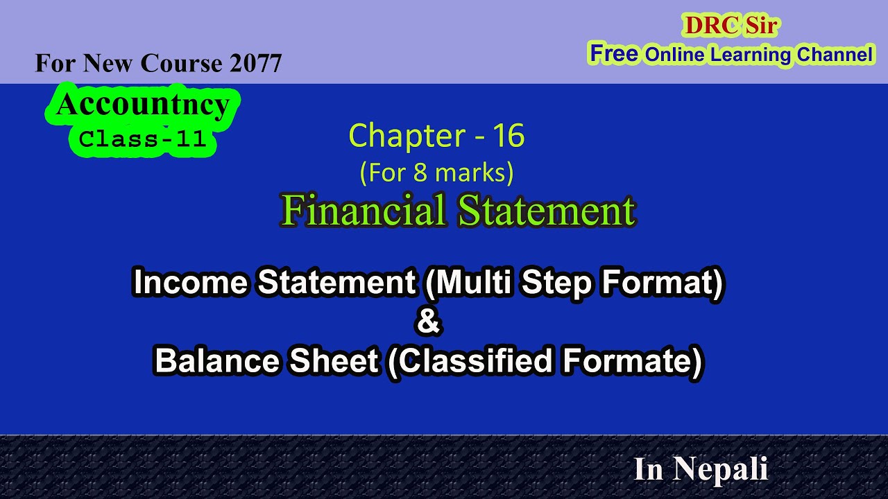 Income Statement And Balance Sheet In Nepali Financial Statement 