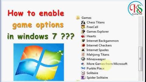 how to enable games option in windows 7