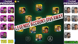 115 Black Balls Legends Account Giveaway Pes 2020 Mobile ( New Year Special )...