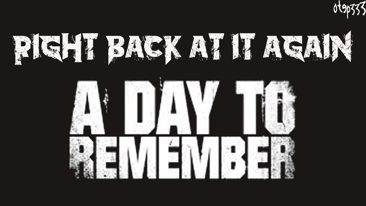 A Day To Remember | Right Back At It Again 🎤HQ Karaoke🎤 - YouTube