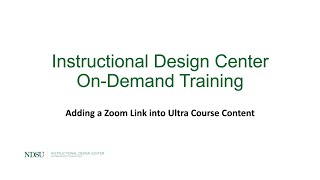 Adding a Zoom link into Ultra course content (0:45)