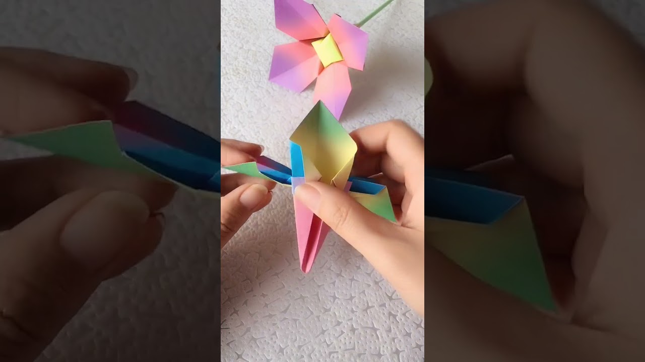 DIY Puffy Petal Paper Flower! 🌸 Easy Modular Origami Tutorial (Aesthetic Ombre Paper) 