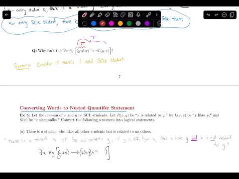 1.5.4 Convert Words to Nested Quantifiers Example 1 || Logic || Discrete Math
