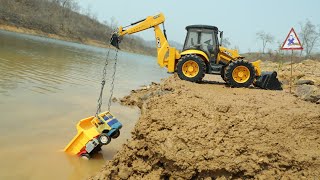 Tata Truck And Dumper Truck Accidents River Pulling Out JCB 5CX | Mahindra 575 Di Tractor | CS Toy