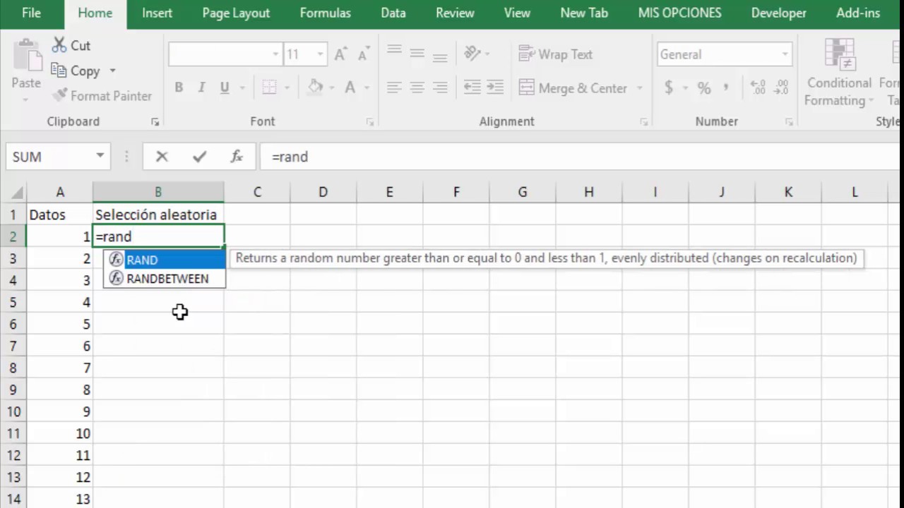 Cómo sacar una muestra aleatoria en Excel - YouTube