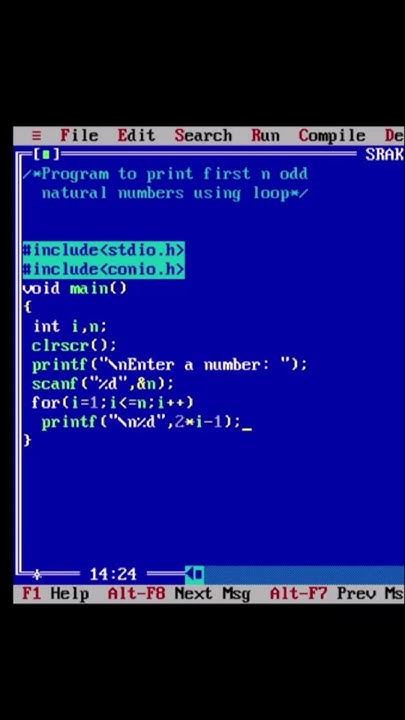 Program to print first n odd natural numbers using loop - YouTube