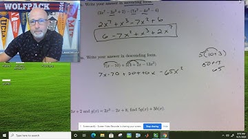 Algebra 2 2.1 Homework Solutions