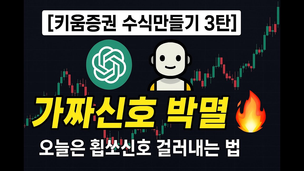 ⁣[키움증권 수식만들기 3탄] 가짜신호 박멸? 챗GPT 프롬프트 → Claude 코드 → 실전 실행! (오늘은 휩쏘신호 걸러내는 법)