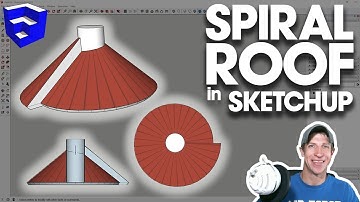 CREATING A SPIRAL ROOF in SketchUp - Curviloft, ThruPaint, and Helix Along Curve Tutorial