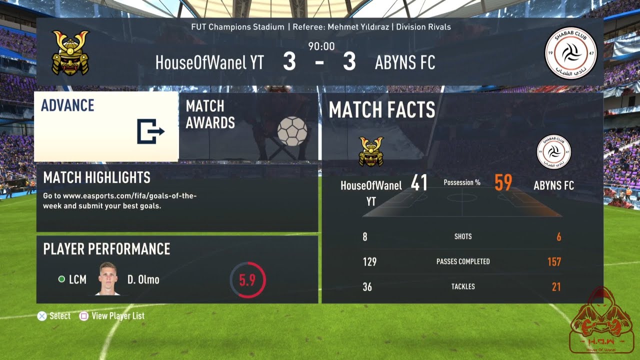 DIVISION RIVAL [ HOUSE OF WANEL VS ABYNS FC (@amirulasyhwad) ]     FIFA23 INDONESIA