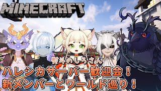 【#Minecraft】チームハレシカワールド　新メンバー！熨斗のしろさんとワールド観光歓迎会！【#コラボ配信 】