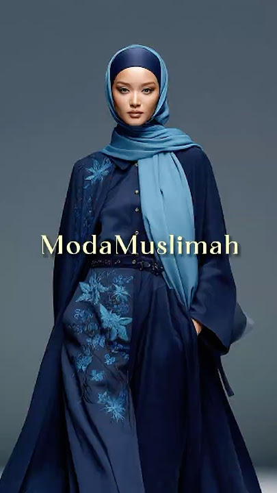 Malaysian Muslim Navy Abaya Style: Modern Embroidered Design   Blue Hijab | Modest Fashion #fashion